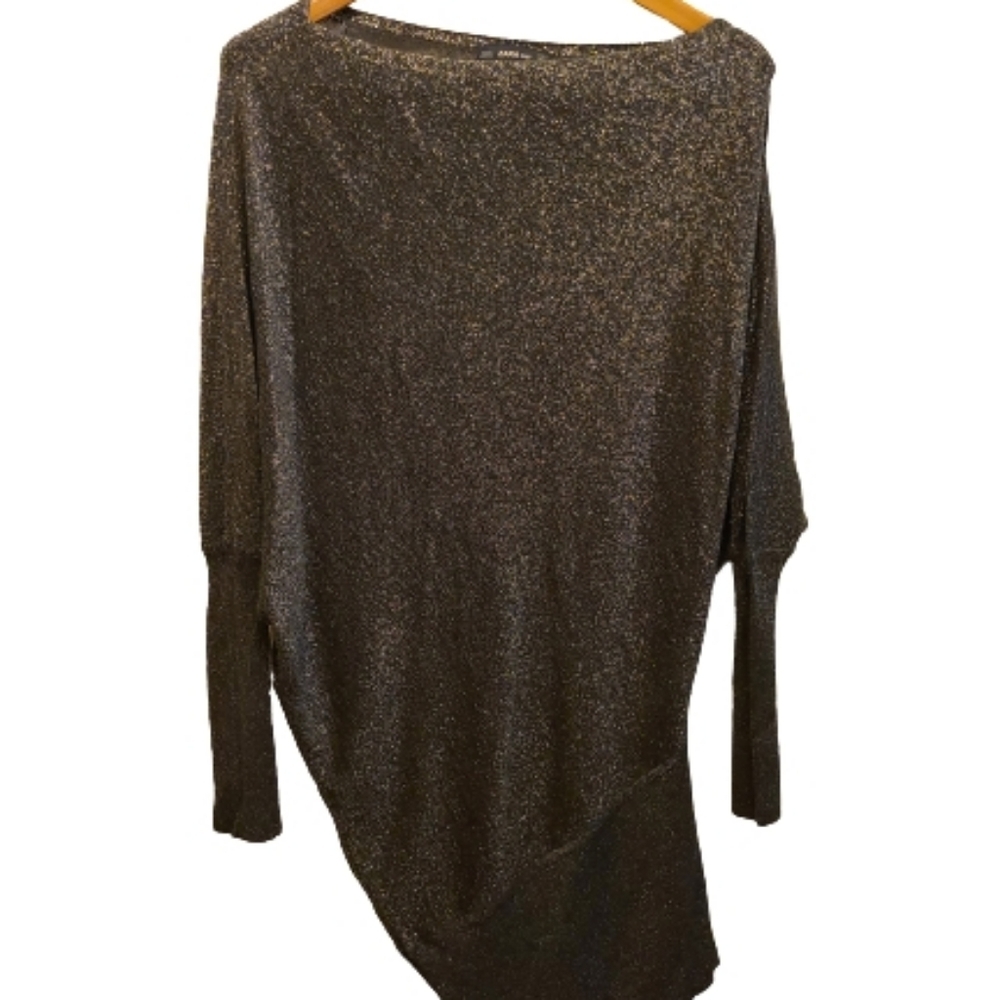 Zara Knit Metallic Sweater Dress